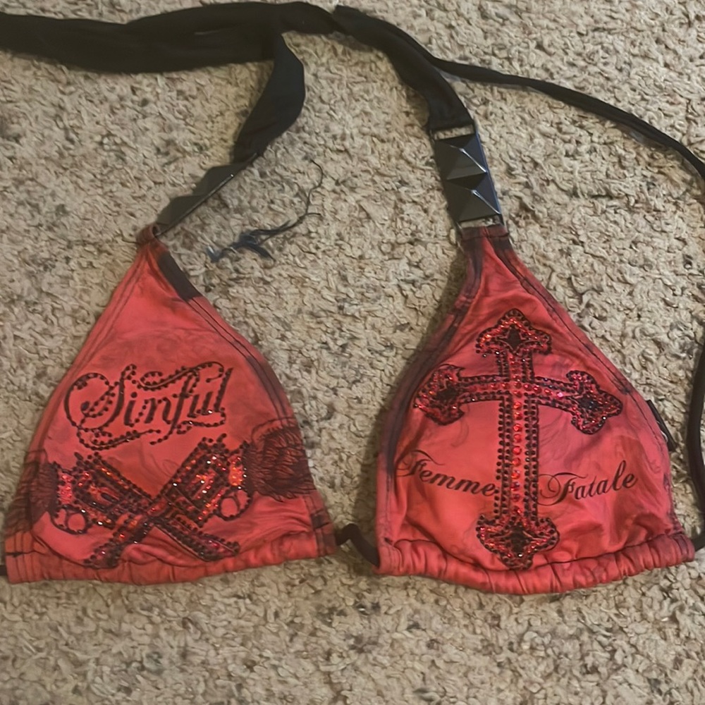 Red sinful bikini top